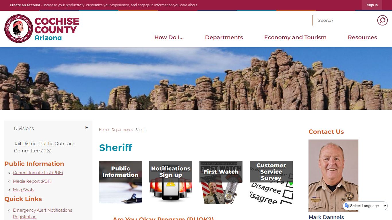 Sheriff | Cochise County, AZ - Arizona